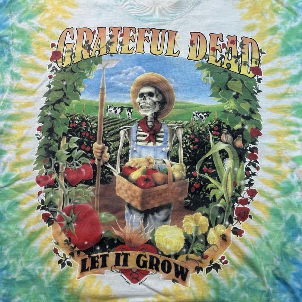 VTG 1996 Grateful Dead Let It Grow Tie Dye Concert T Shirt Mens Xl Liquid Blue - Picture 3 of 9